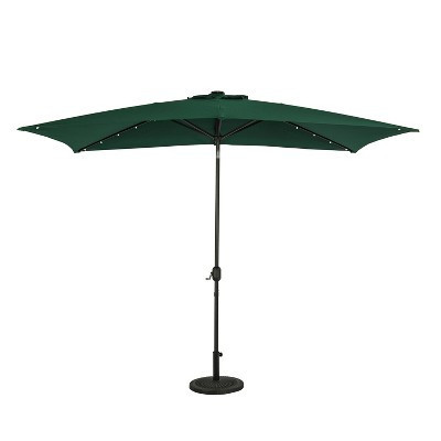 10' x 6.5' Rectangular Nassau Market Patio Umbrella with LED Bulb Lights - Island Umbrella: Solar Powered, Weatherproof | Target