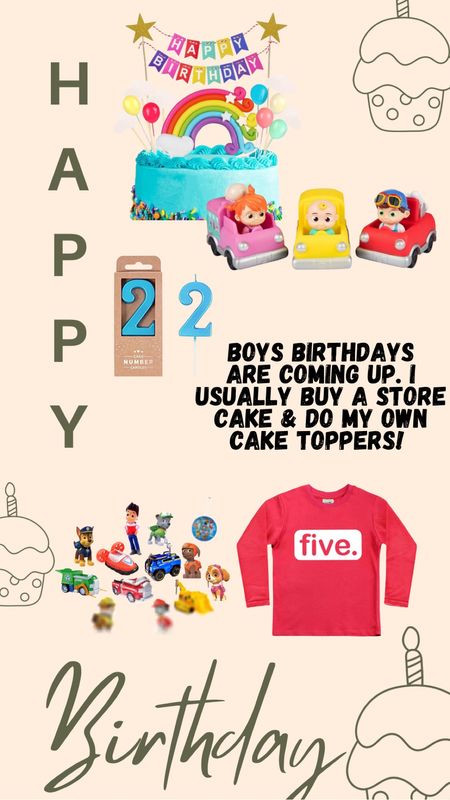 A few birthday things i got for my sons winter birthdays. I like to decorate on my own cakes to save money. And these number birthday shirts are simple yet trendy. #happybirthday #amazonbirthday #cocomelon

#LTKkids #LTKbaby #LTKfamily