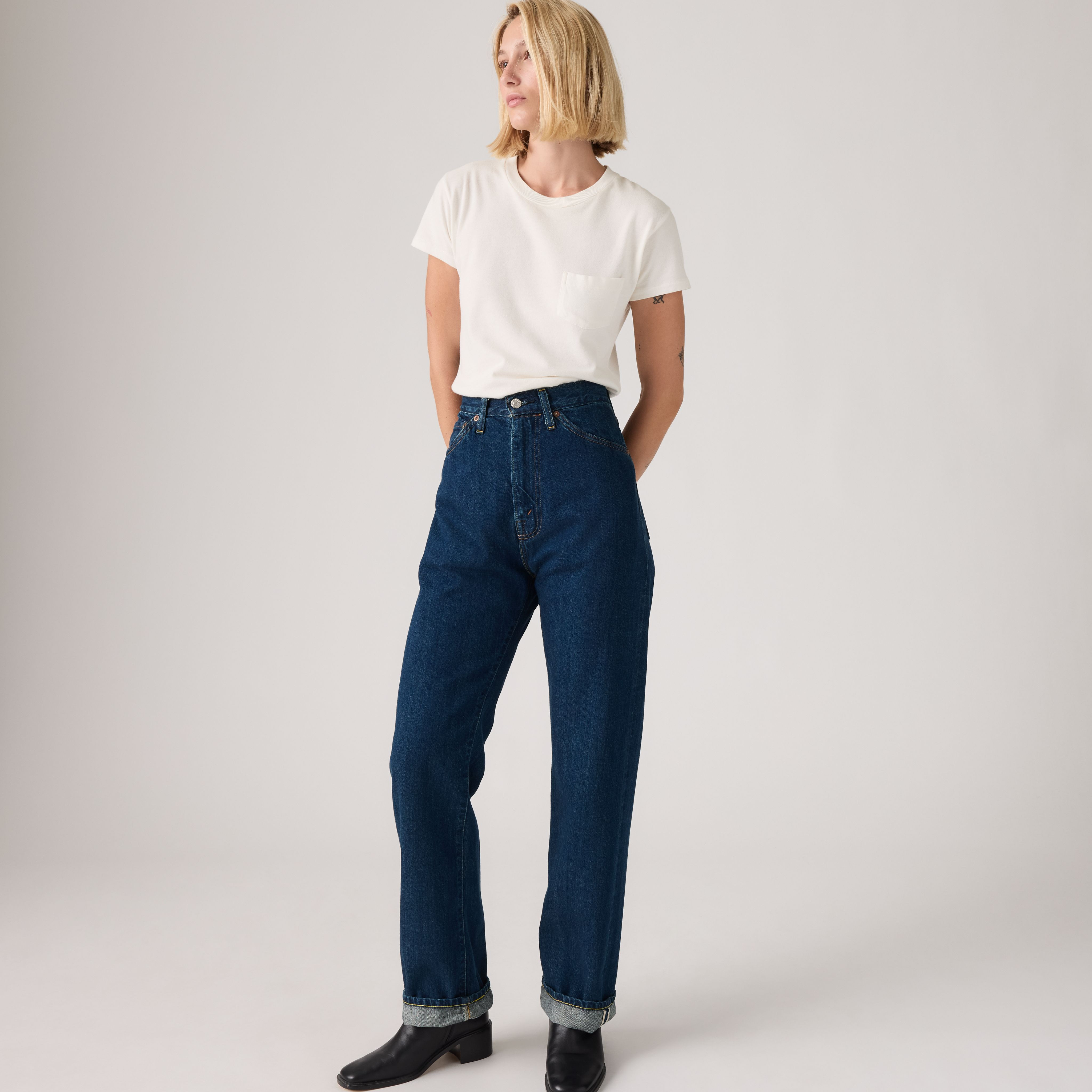 Levi's Vintage Clothing 1950s 701 Jeans - Women's - 28X32 - Medium Wash / Lvc Nampa | Levi's UK