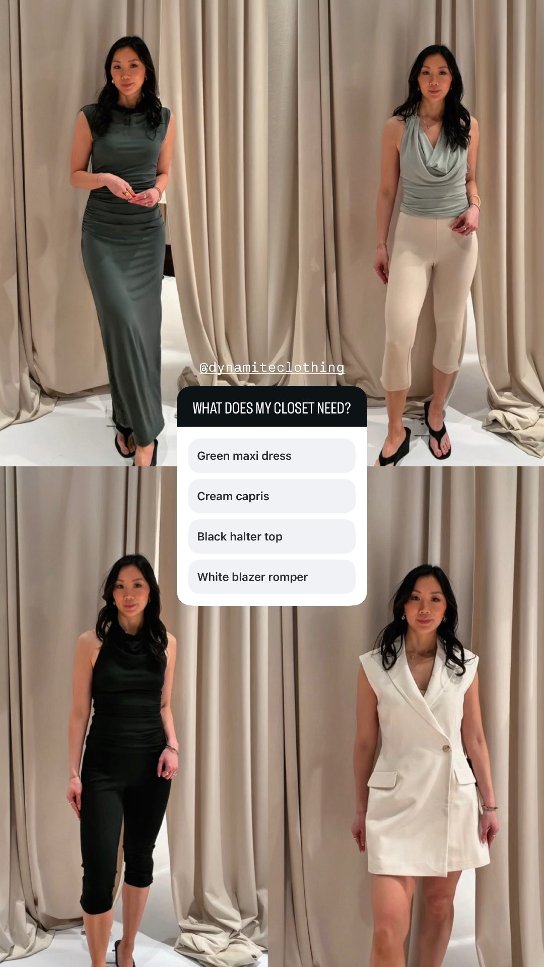 Spring looks from @Dynamite Clothing. They have the most amazing dress collection along with stylish spring pieces like capris, lace tops, and halter tops. not to mention amazing work of pieces like this blazer dress with short built-in. 

#LTKootd #LTKWorkwear #LTKWedding