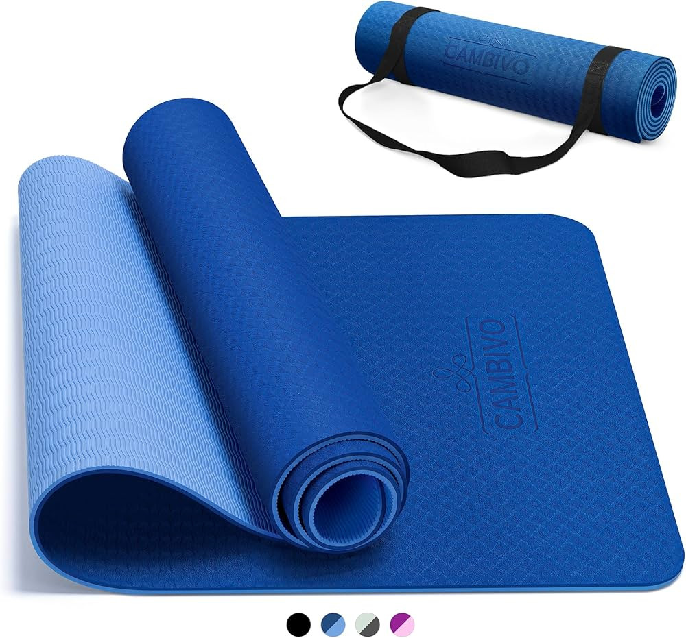 CAMBIVO Yoga Mat for Women Men Kids, 1/3 & 1/4 & 2/5 Inch Extra Thick Yoga Mat Non Slip, 72" x 24... | Amazon (US)