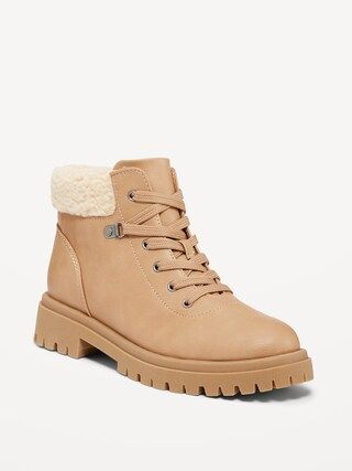 Faux Leather Hiking Boot for Women | Old Navy (CA)