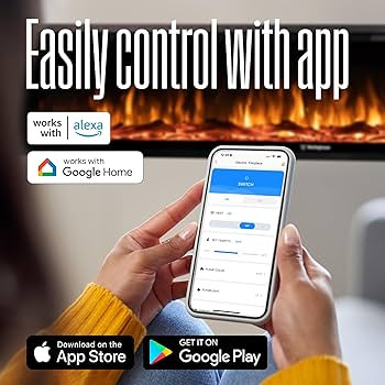 Westinghouse 60 Inch Electric Fireplace Heater, Compatible with Alexa & Google Home, Wall Mount o... | Amazon (US)