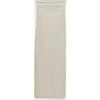 Zara - Beaded Strapless Dress - Light Green - M - Woman | Zara US