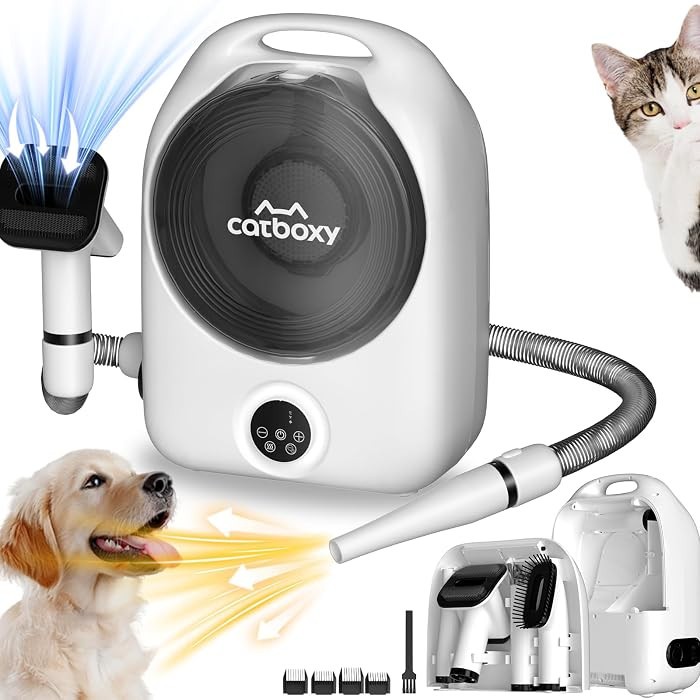 Dog Grooming Vacuum and Pet Dryer, 5-in-1 Dog Grooming Kit for Shedding, Low Noise Doggie Hair Bl... | Amazon (US)