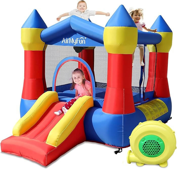 AirMyFun Toddler Bounce House with Blower for Kids 3-8, Inflatable Bouncy Jumping Castle with Sli... | Amazon (US)