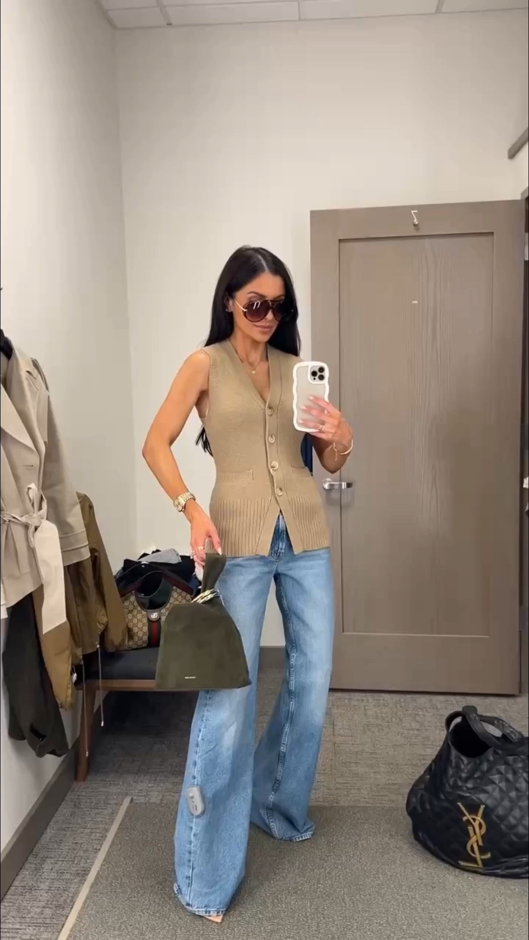 Nordstrom anniversary sale picks I’m buying 
Mother kick it jeans wearing a 24 - my favorite pair from the #NSALE
Pistola knit vest wearing an XS
Veronica beard suede bag

#LTKSaleAlert #LTKOver40 #LTKmomlife