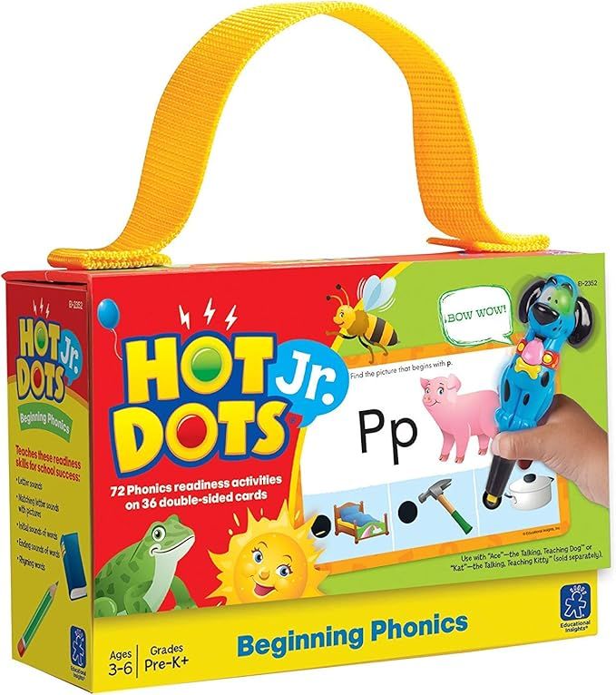 Educational Insights Hot Dots Jr. Beginning Phonics Flash Card Set, 72 Preschool & Kindergarten A... | Amazon (US)