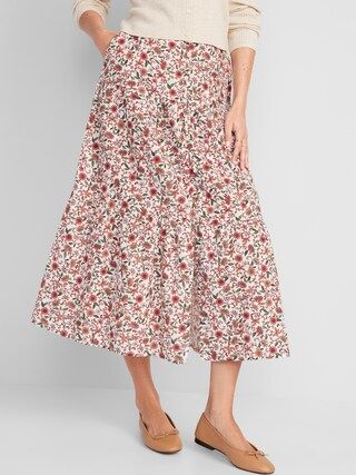 Floral-Print Tiered Button-Front Maxi Skirt for Women | Old Navy (US)