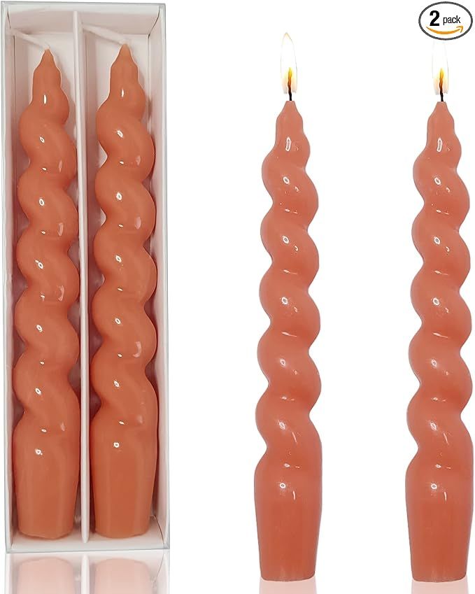 Gedengni Spiral Taper Dinner Candles Conical Stick Candles H 19 cm for Holiday Wedding Party (Ora... | Amazon (US)