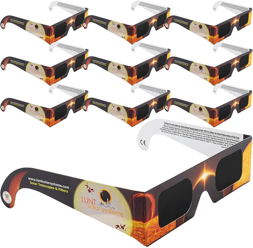 10 Pack Premium, Solar Eclipse Glasses Approved 2024, ISO and CE Certified Optical Quality Safe S... | Amazon (US)