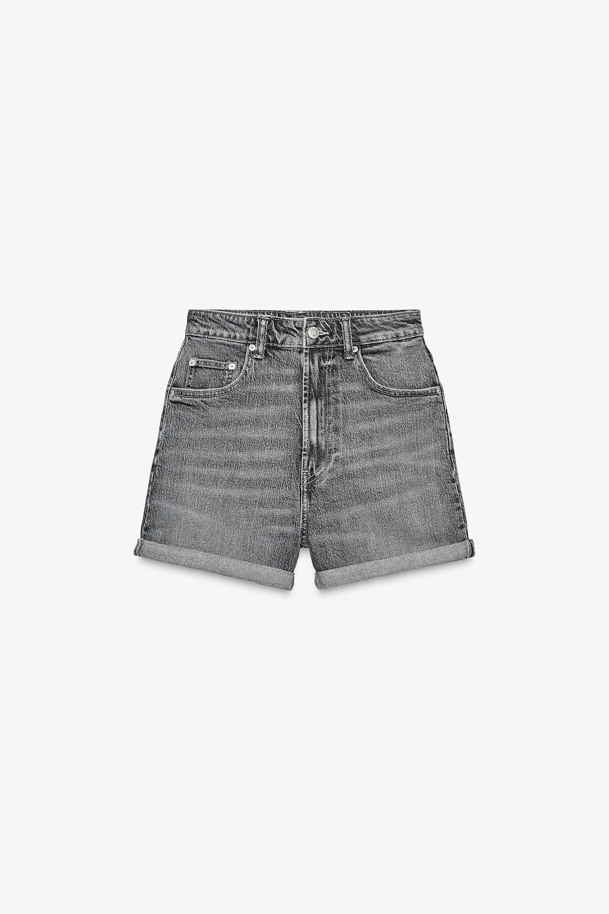 TRF HIGH-RISE MOM FIT DENIM BERMUDA SHORTS | Zara US