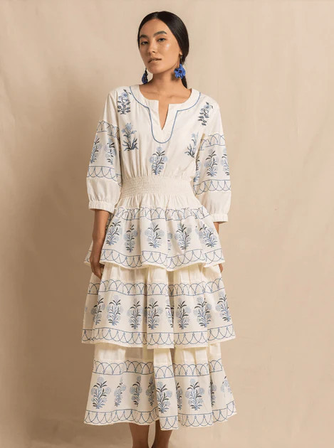 Daydress | Cabana Dress in Blue Jodhpur Border | Beau & Ro