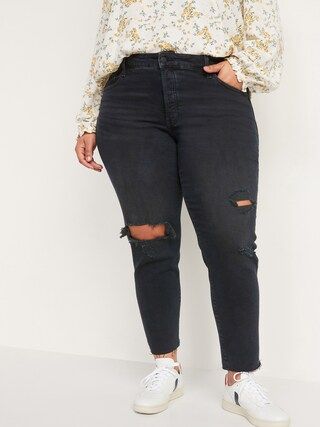 High-Waisted O.G. Straight Button-Fly Cut-Off Jeans for Women | Old Navy (US)