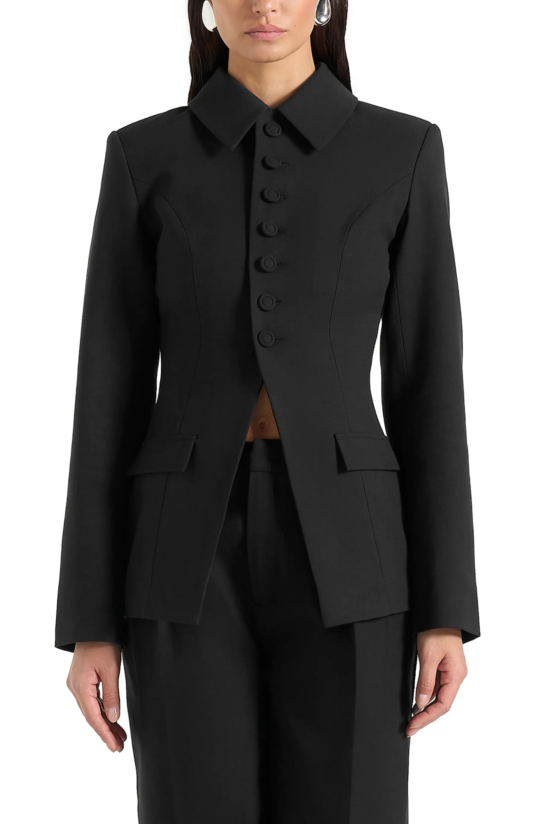 Mani\u00e8re De Voir Harper Tailored Cinch Blazer With Detachable Collar (Women) | Nordstrom | Nordstrom