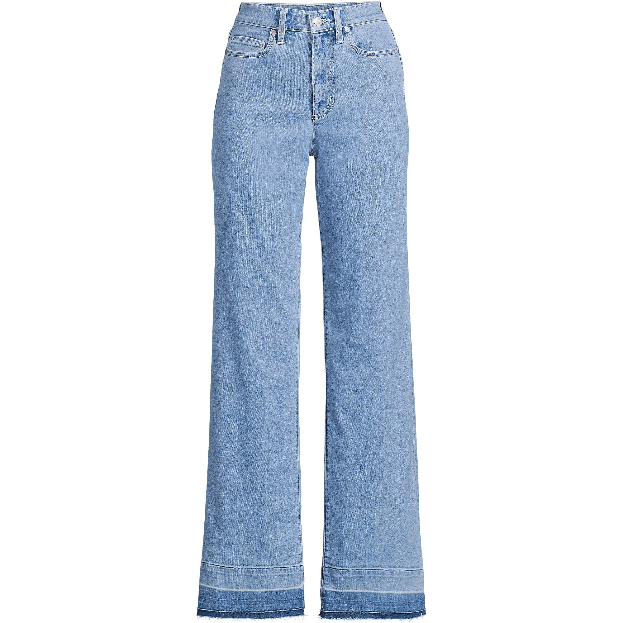 Women's Plus Size Recover High Rise Wide Leg Blue Jeans | Lands' End (US)
