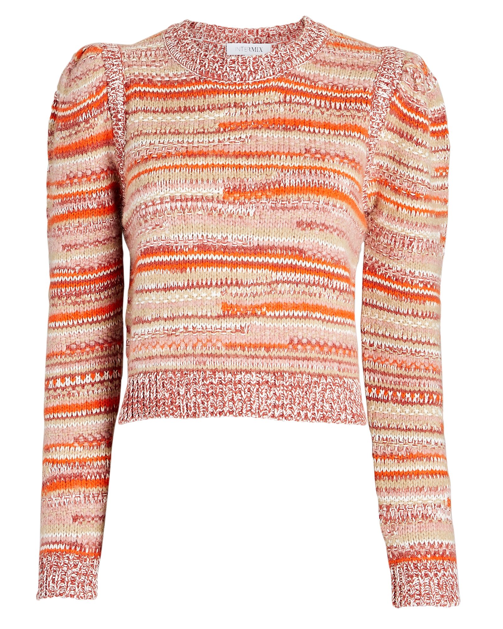 Fernie Puff Sleeve Striped Wool-Blend Sweater | INTERMIX