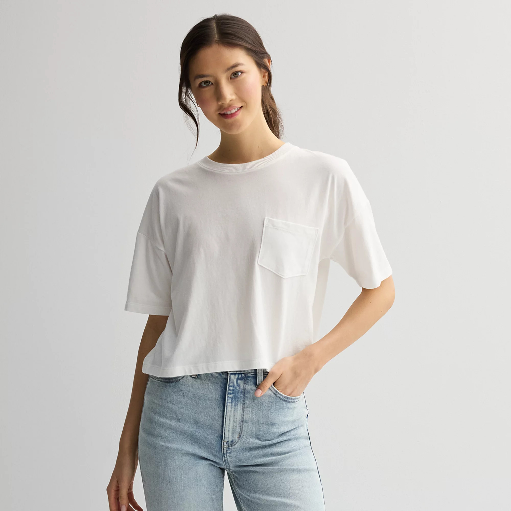 Juniors' SO Boxy Crop Pocket Tee | Kohl's