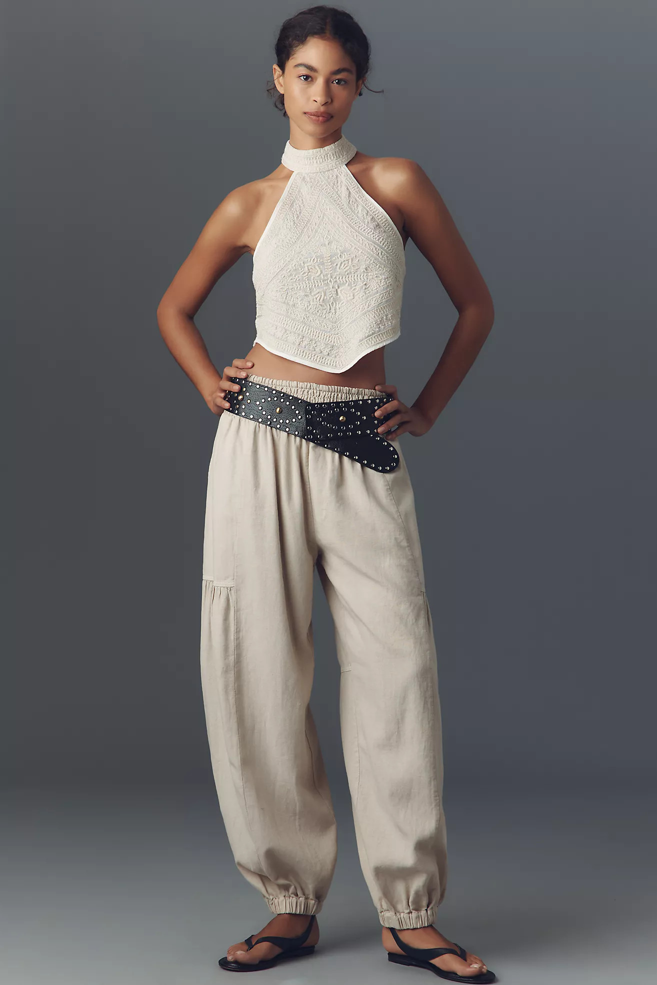 Pilcro Relaxed Linen Blend Pull-On Pants | Anthropologie (US)
