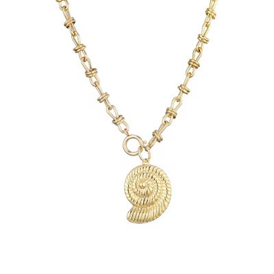 Adornia 14k Gold Plated Chunky Shell Pendant Necklace | Target