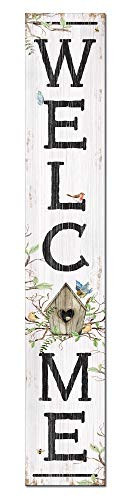 My Word! Welcome Birdhouse Porch Board Welcome Sign and Porch Leaner for Front Door Porch Deck Patio or Wall - Indoor Outdoor Spring & Summer Farmhouse Rustic Vertical Porch and Yard Decor – 8”x46.5” | Amazon (US)