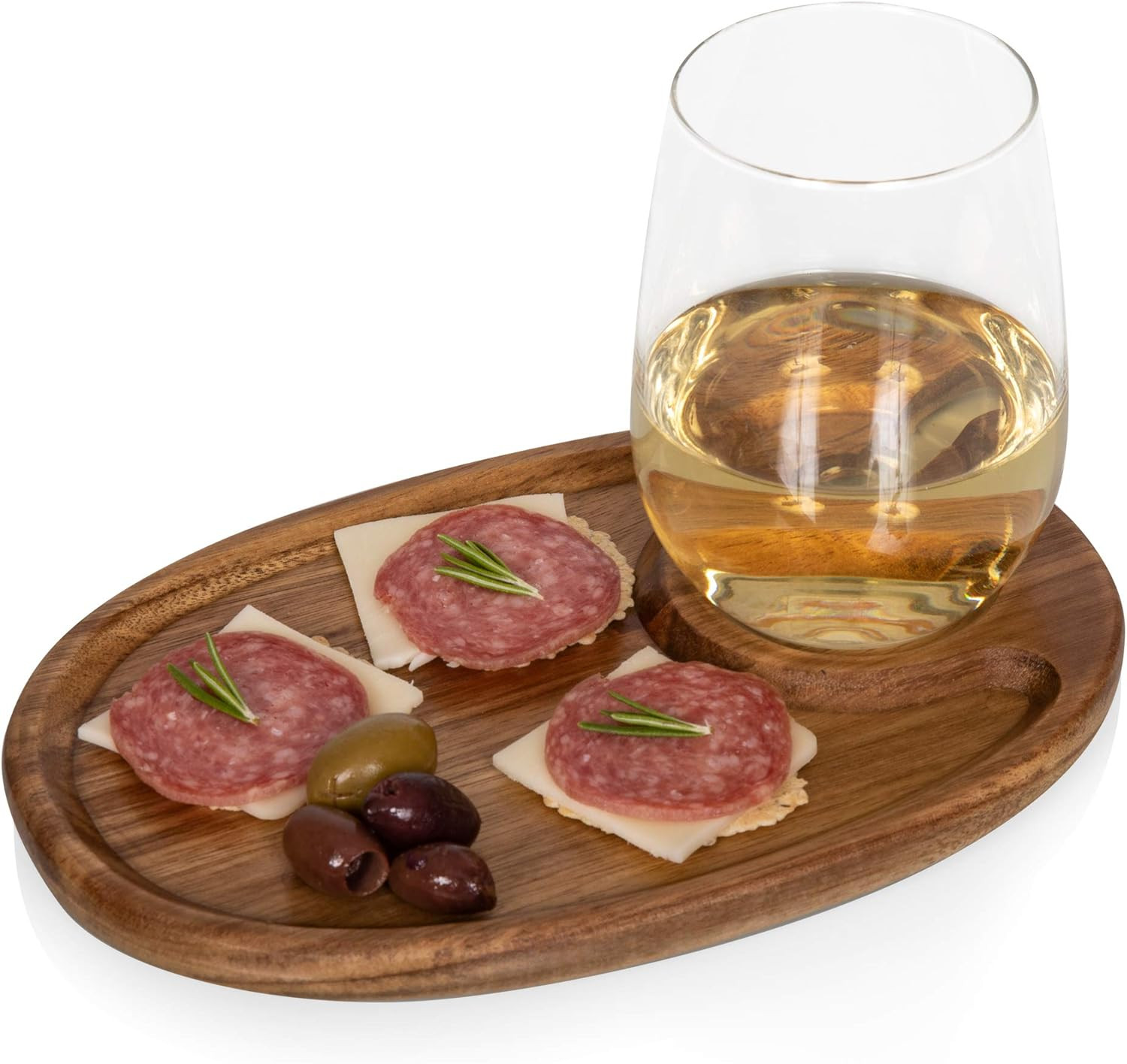 TOSCANA - a Picnic Time Brand Cocktail Appetizer Plates with Wine Glass Holder, Set of 4 | Amazon (US)