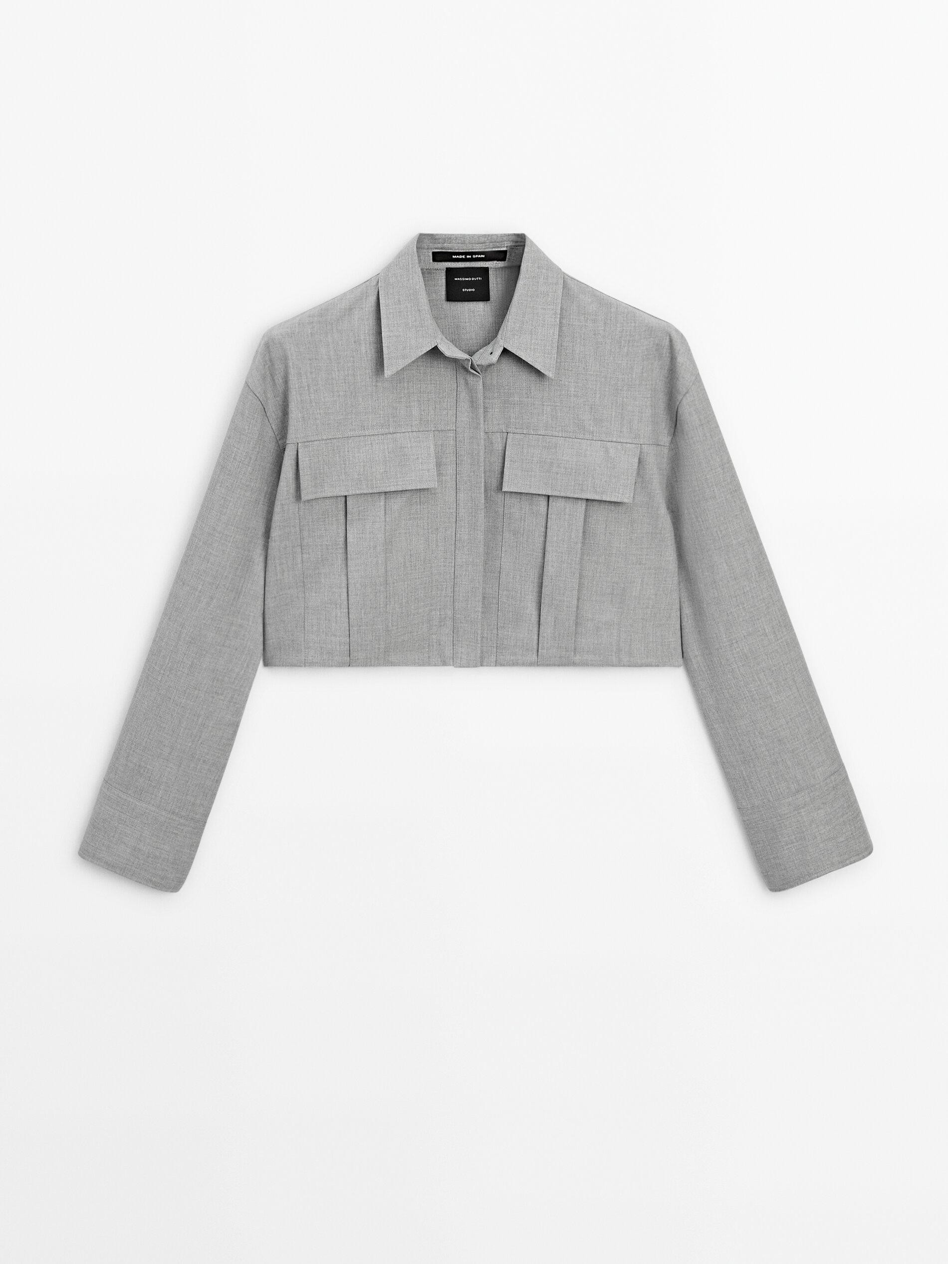 Cropped shirt with pockets - Studio | Massimo Dutti US