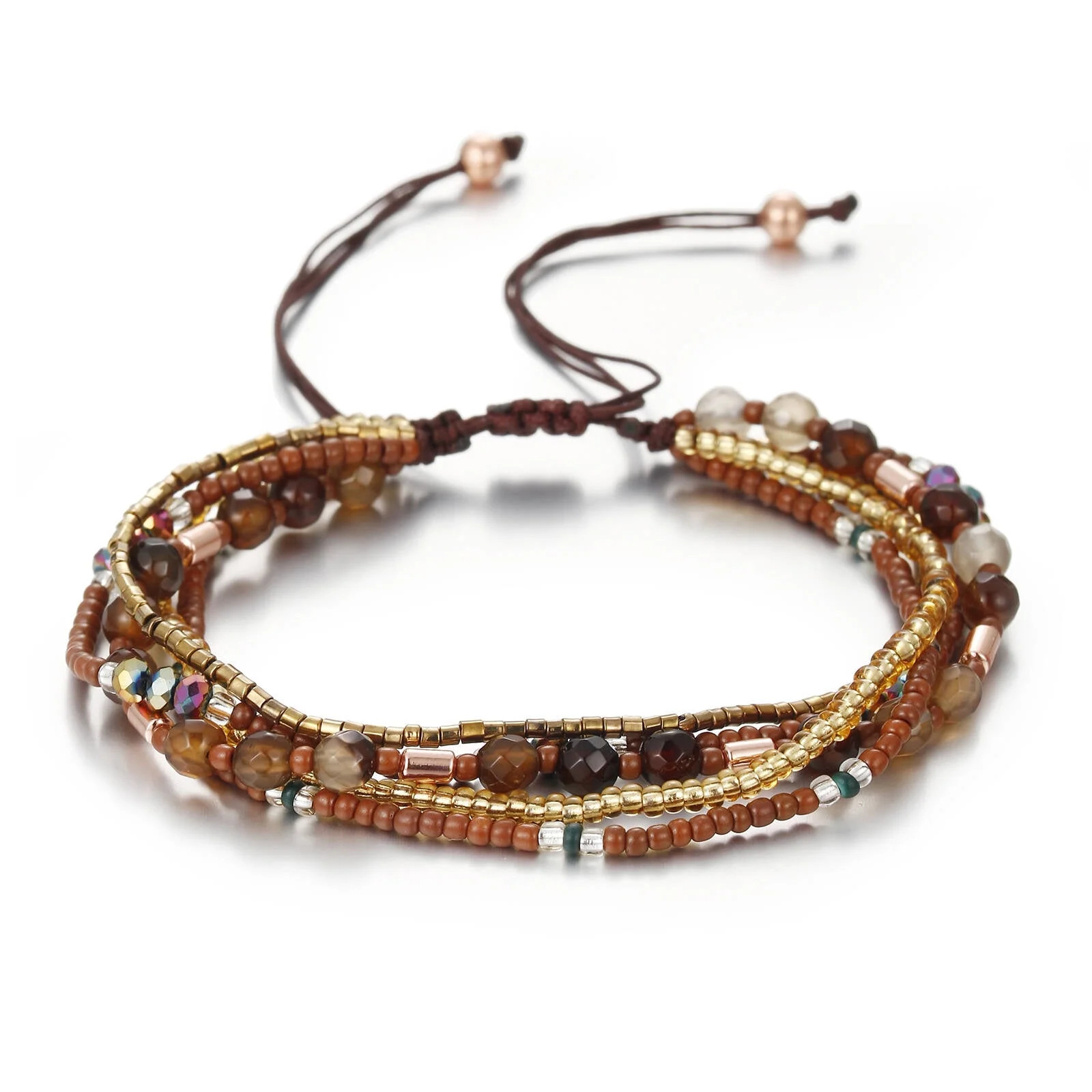 lureme Bohemian Boho Stackable Beaded Bracelets for Women Girls Multilayers Stack Beads Bracelet ... | Walmart (US)