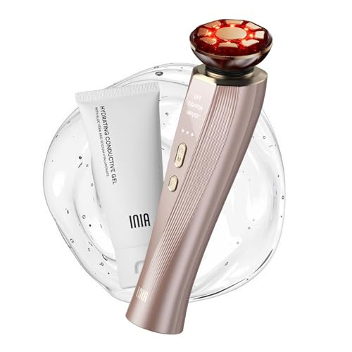 INIA Flare 3-in-1 Microcurrent Facial Device Red Light Therapy for Face and Neck Massager Tool with Heat & Vibration for Skincare Puffiness, Firming, Smoothing | Amazon (US)