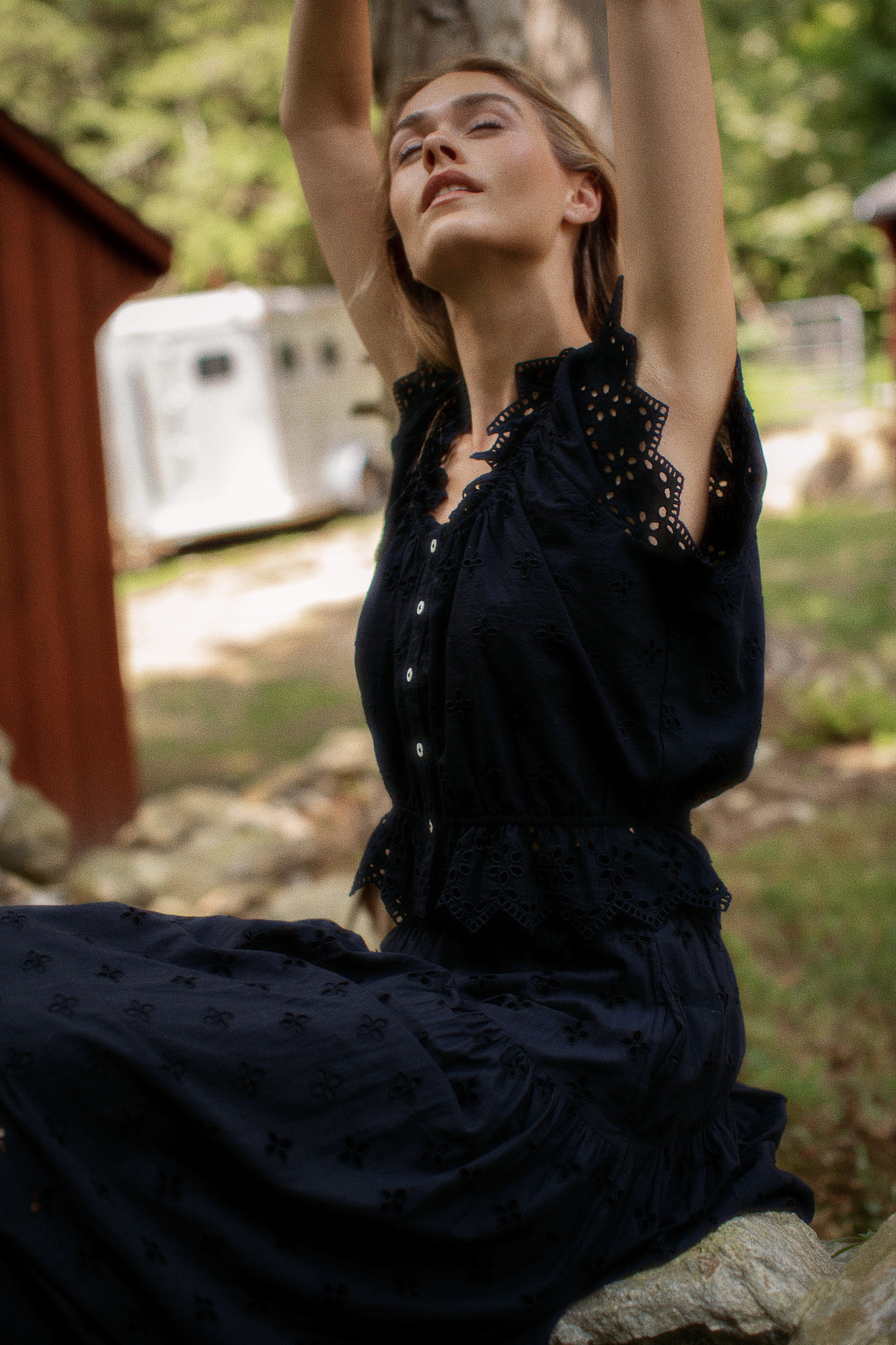 Erin Top - Black Eyelet | Marea