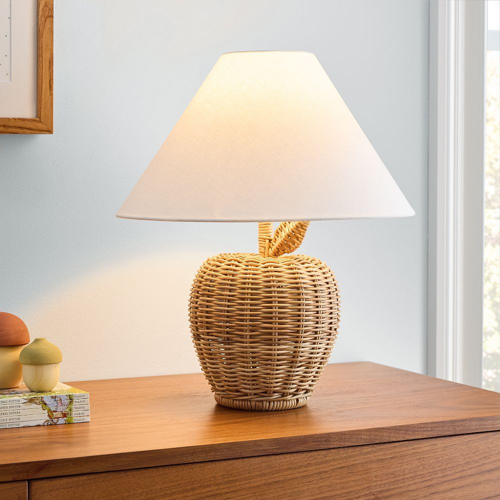Rattan Apple Table Lamp (18") | West Elm (US)