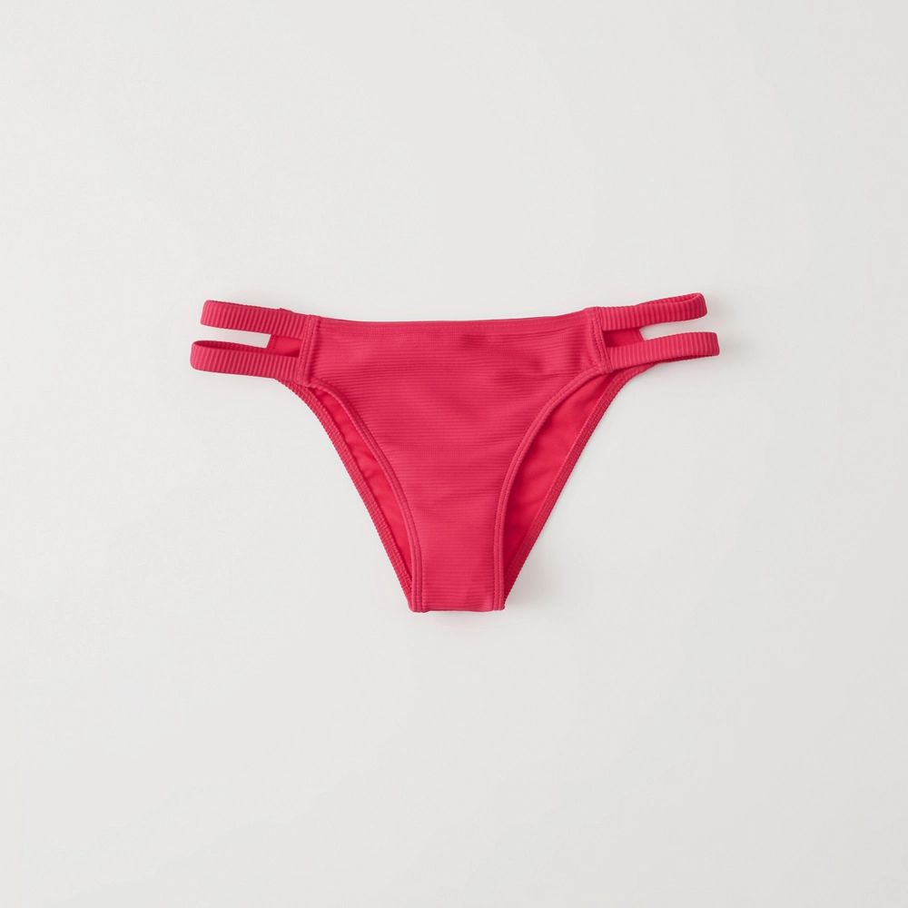 Ribbed Strappy Cheeky Bikini Bottom | Abercrombie & Fitch US & UK