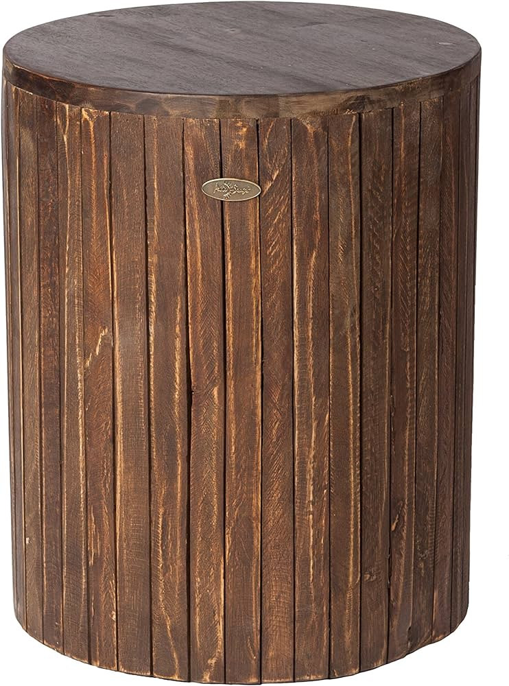 Patio Sense 62421 Michael Round Rustic Garden Stool Wood Outdoor Seating & End Table Portable Ada... | Amazon (US)