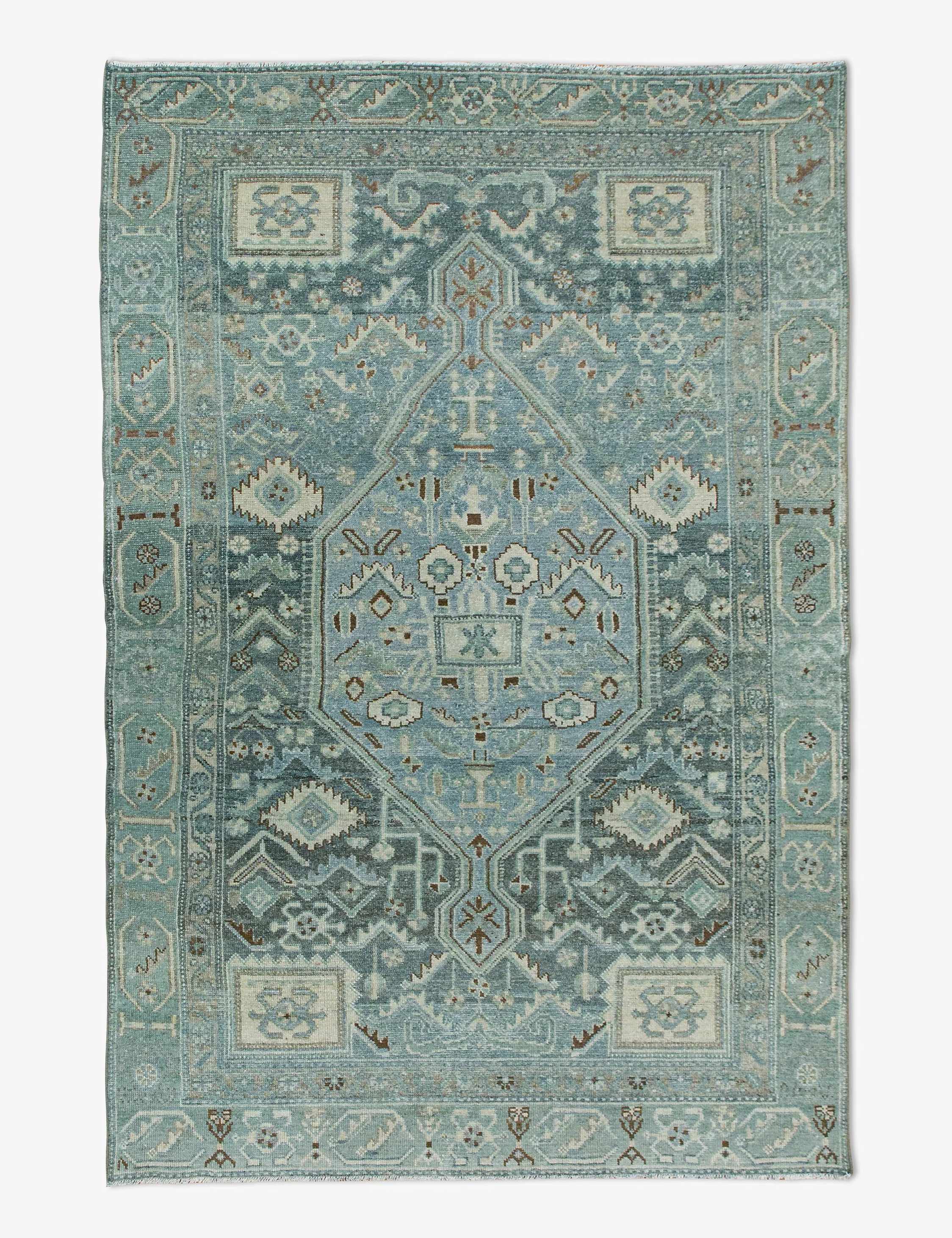 Vintage Turkish Hand-Knotted Wool Rug No. 451, 4'3" x 6'8" | Lulu and Georgia 