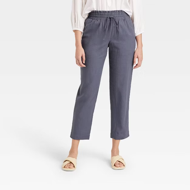 Women's High-Rise Ruffle Waisted Pull-On Ankle Pants - A New Day™ | Target