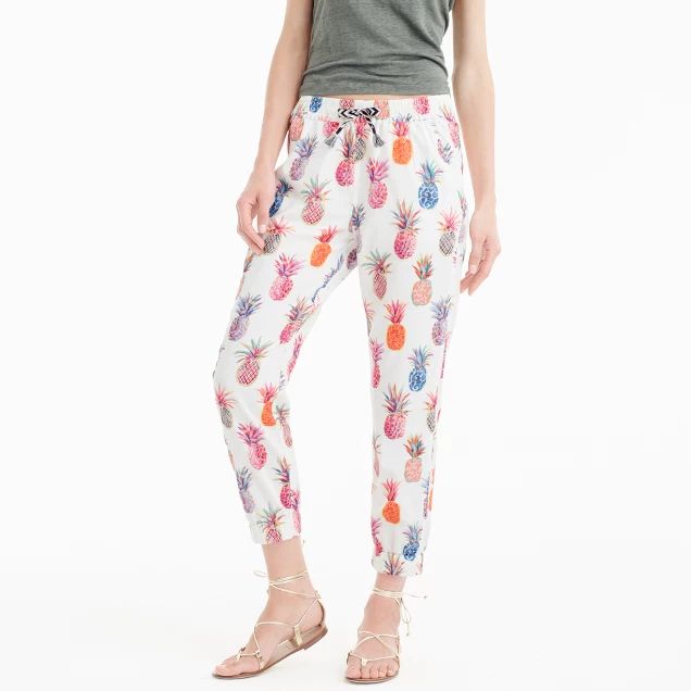 New seaside pant in Ratti® painted pineapples | J.Crew US