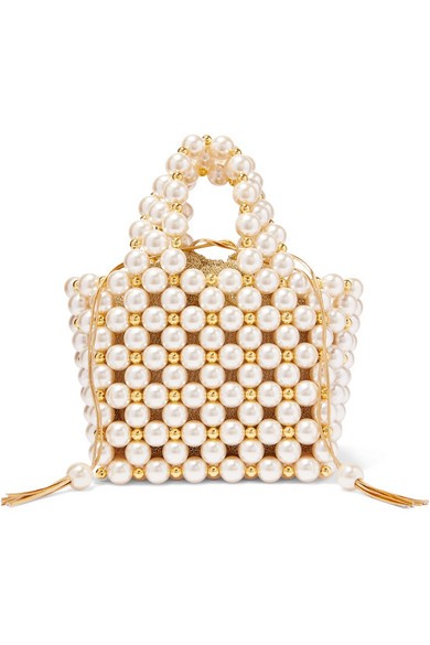 Simi small faux pearl and gold-tone beaded tote | NET-A-PORTER (US)
