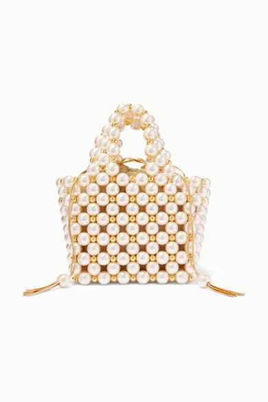 Simi small faux pearl and gold-tone beaded tote | NET-A-PORTER (US)