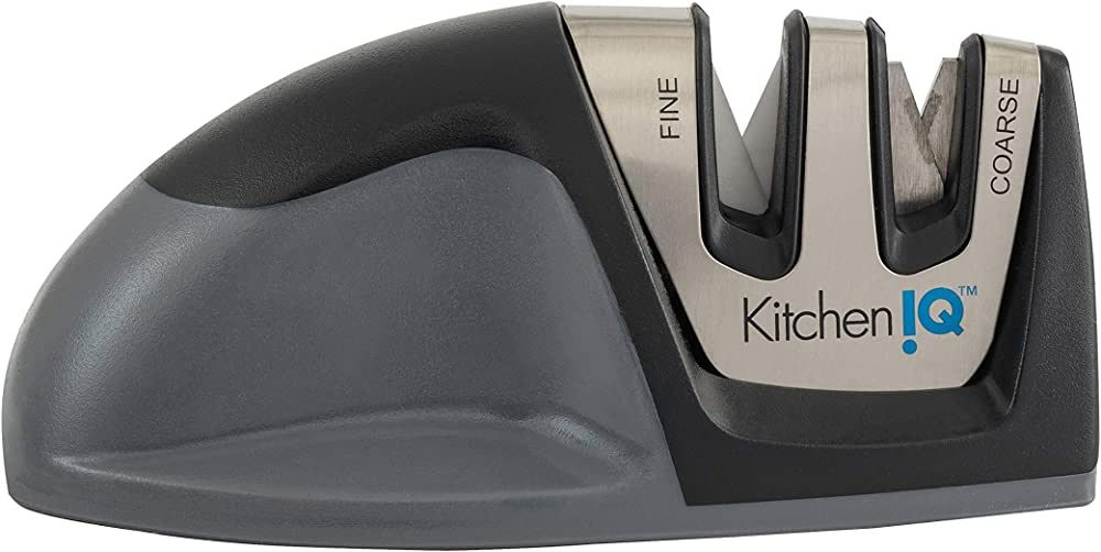 KitchenIQ 50009 Edge Grip 2-Stage Knife Sharpener, Black, Coarse & Fine Sharpeners, Compact for E... | Amazon (US)