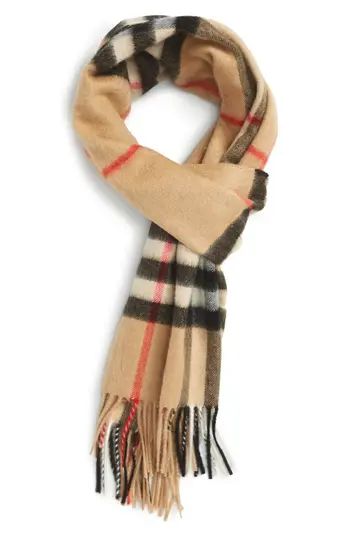 Men's Burberry Heritage Check Cashmere Scarf, Size One Size - Brown | Nordstrom