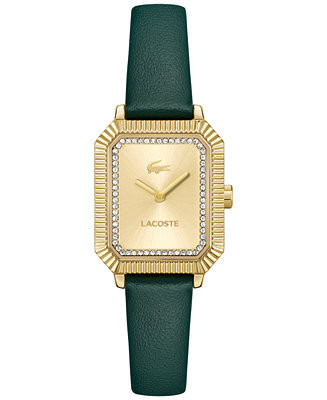Women's Parisienne Green Leather Strap Watch, 28.3 x 20.7mm | Macy's