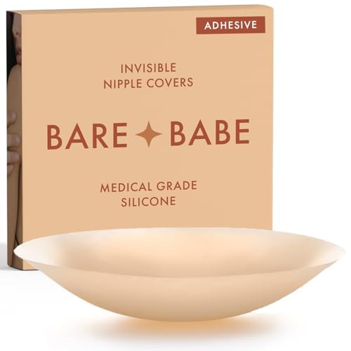 Bare Babe Reusable Silicone Nipple Covers - Waterproof, Nude, 4 Shades - Sticky Breast Stickers f... | Amazon (US)