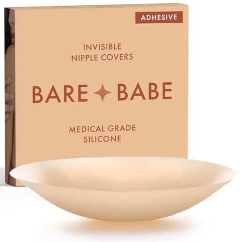 Bare Babe Reusable Silicone Nipple Covers - Waterproof, Nude, 4 Shades - Sticky Breast Stickers f... | Amazon (US)