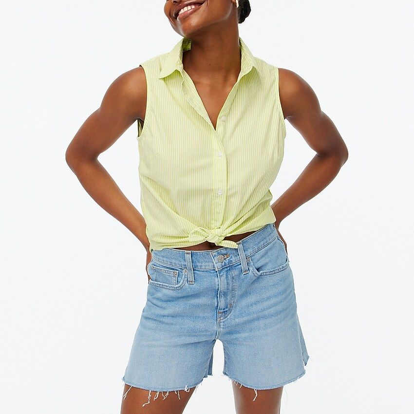 Factory: Sleeveless Button-up Shirt In Signature Fit For Women | J.Crew Factory