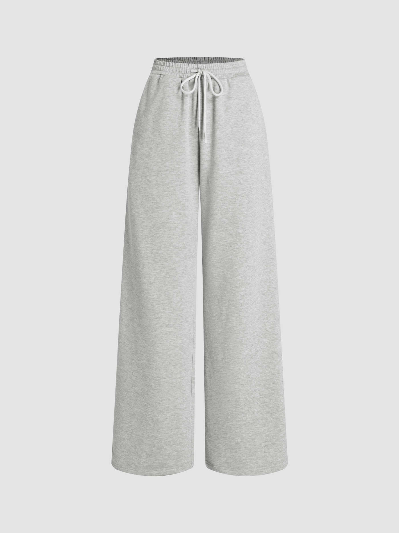 High Elastic Waist Solid Wide Leg Trousers | Cider