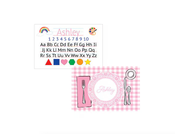 Kids placemat, Laminated placemat, Alphabet Placemat, Personalized placemat, Girl placemat, Custo... | Etsy (US)