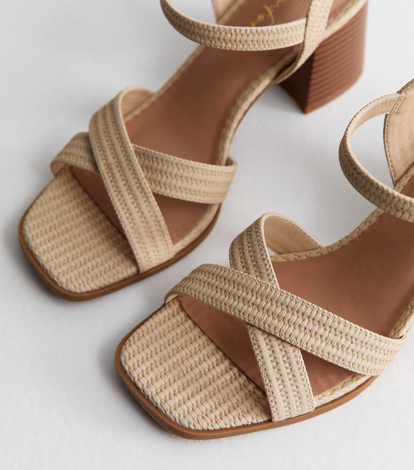 Off White Faux Leather Block Heel Sandals | New Look | New Look (UK)