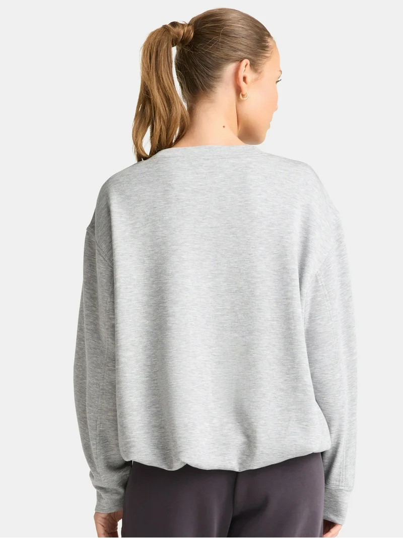 Avia Women's Knit Bubble Top with Long Sleeves, Sizes XS-XXXL | Walmart (US)