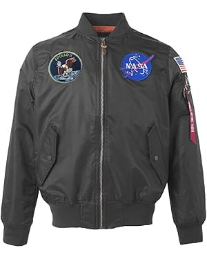 CORIRESHA Mens Apollo NASA Patches Slim Fit Bomber Jackets Windbreaker | Amazon (US)