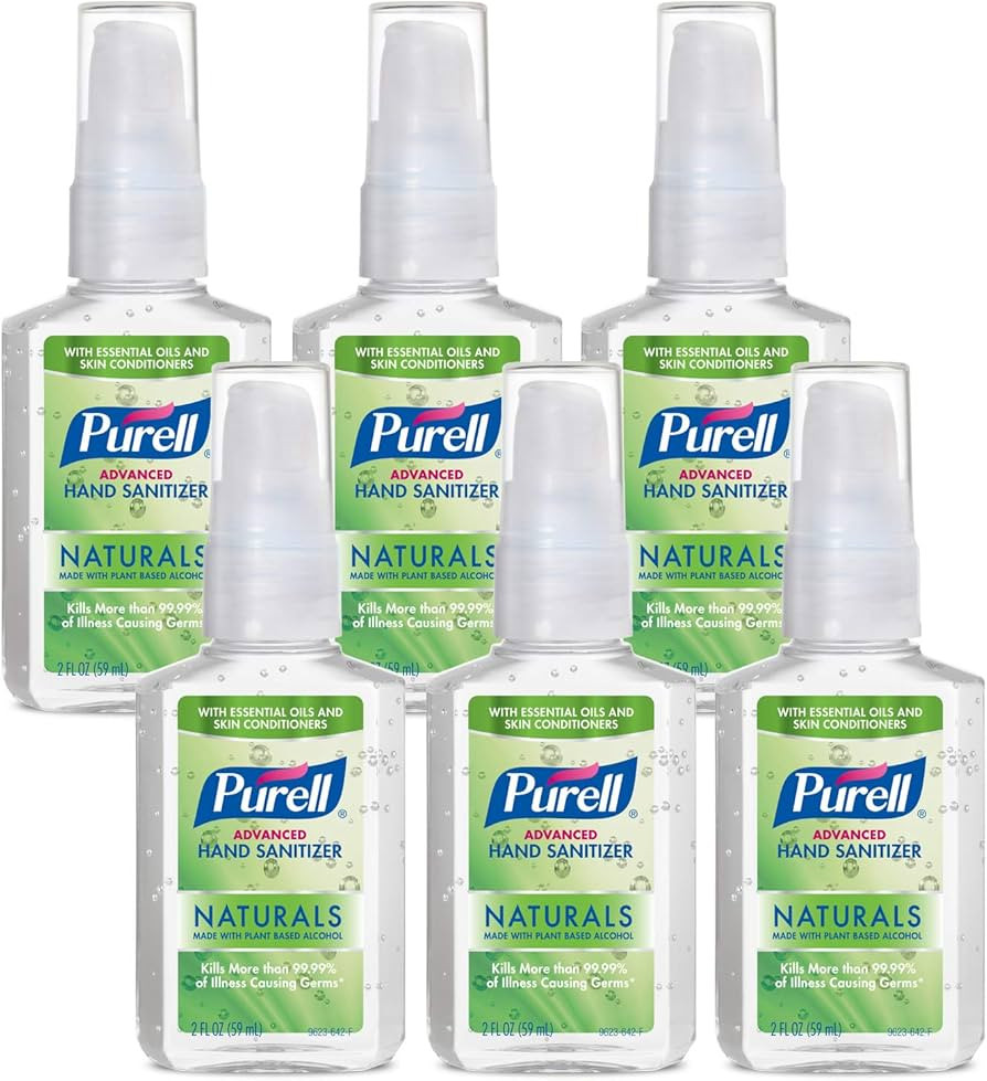 Purell Advanced Hand Sanitizer Naturals with Plant Based Alcohol, Citrus Scent, 2 Fl Oz Travel Si... | Amazon (US)